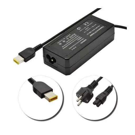 Lenovo 20V 3.25A (65W) speciális sárga téglalap utángyártott laptop töltő