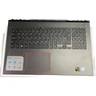   Dell Inspiron 7577, 7587 használt magyar szürke billentyűzet modul touchpaddal, bekapcsológombbal