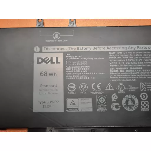 OEM gyári akku Dell Latitude 5401, 5411, 5501, 5511 Precision 3550, Inspiron 7500 2-in-1 Black, 7506 2-in-1 Black, 7706 2-in-1 / 15,2V 4250mAh (68WH)