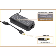   Lenovo 20V 4.5A (90W) speciális sárga téglalap utángyártott laptop töltő