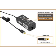   Lenovo 20V 2.25A (45W) speciális sárga téglalap utángyártott laptop töltő