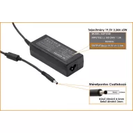   Dell 19.5V 3.34A (65W) utángyártott 4,5mm x 3mm VCP laptop töltő