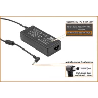   Asus 19V 3.42A (65W) 4mm x 1,35mm utángyártott laptop töltő